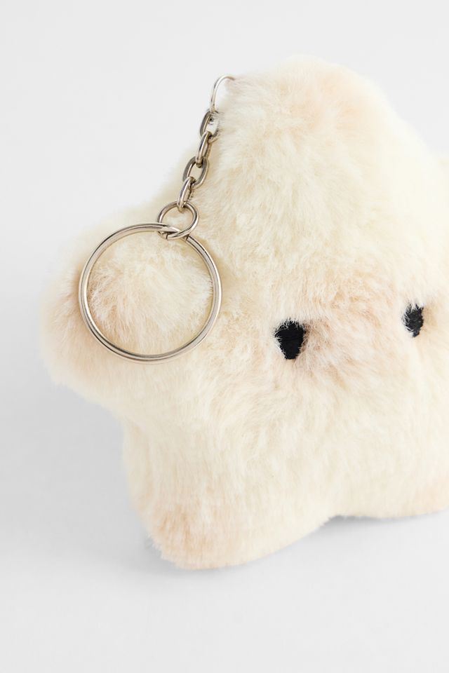 UO White Fluffy Star Keyring #2