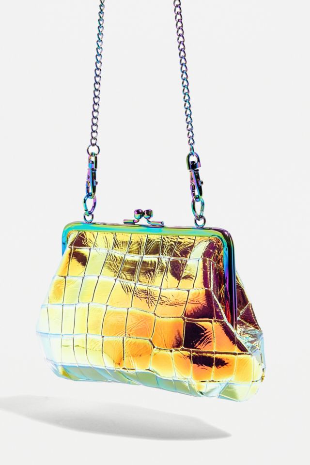 Vivienne Westwood Archive Orb Metallic Croc Effect Purse