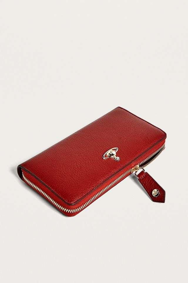 Vivienne Westwood Balmoral Red Zip-Around Leather Wallet #4