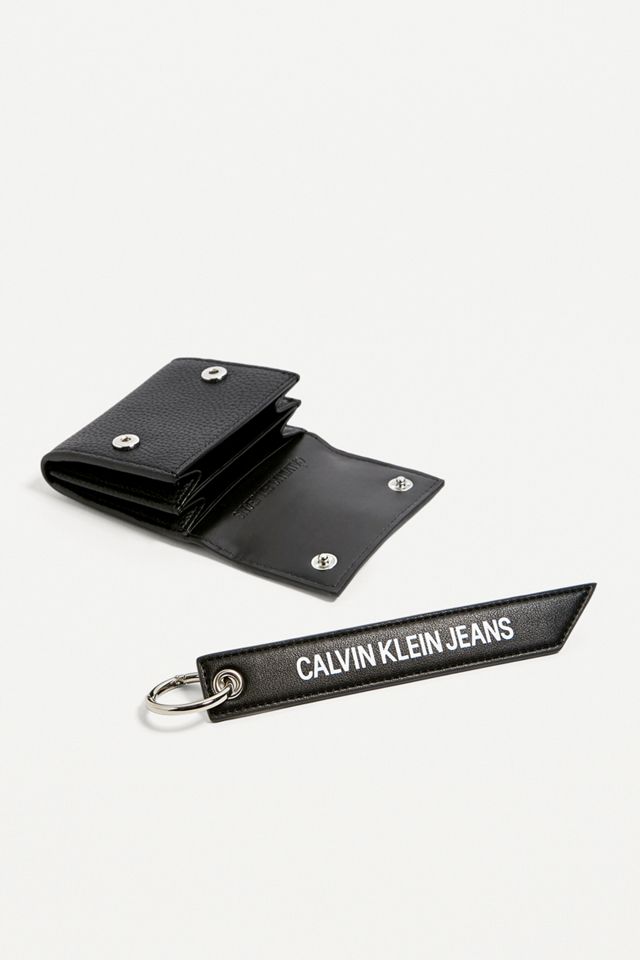 Calvin Klein Black Wallet + Keyring Gift Set #1