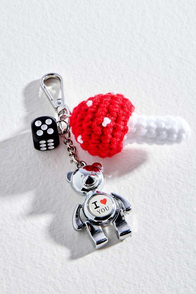 UO Multi Charm Mushroom Keyring | Urban Outfitters UK