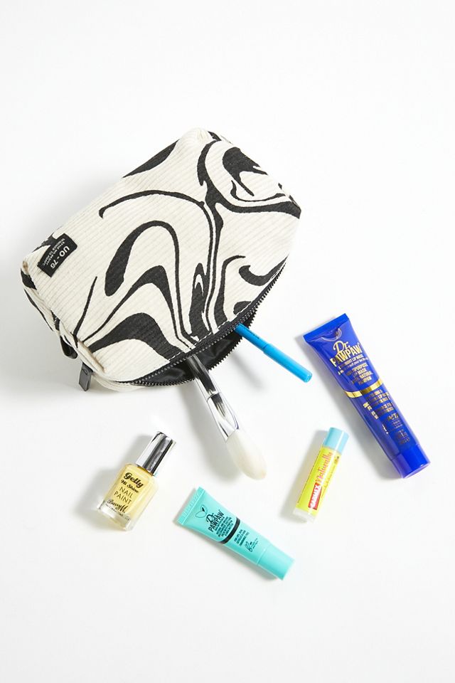 UO Large Wave Print Corduroy Makeup Bag #1