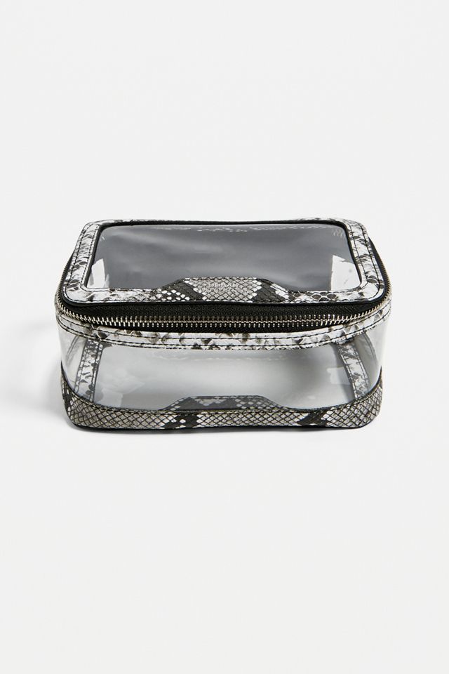 UO Snakeskin Trim Plastic Makeup Bag #2