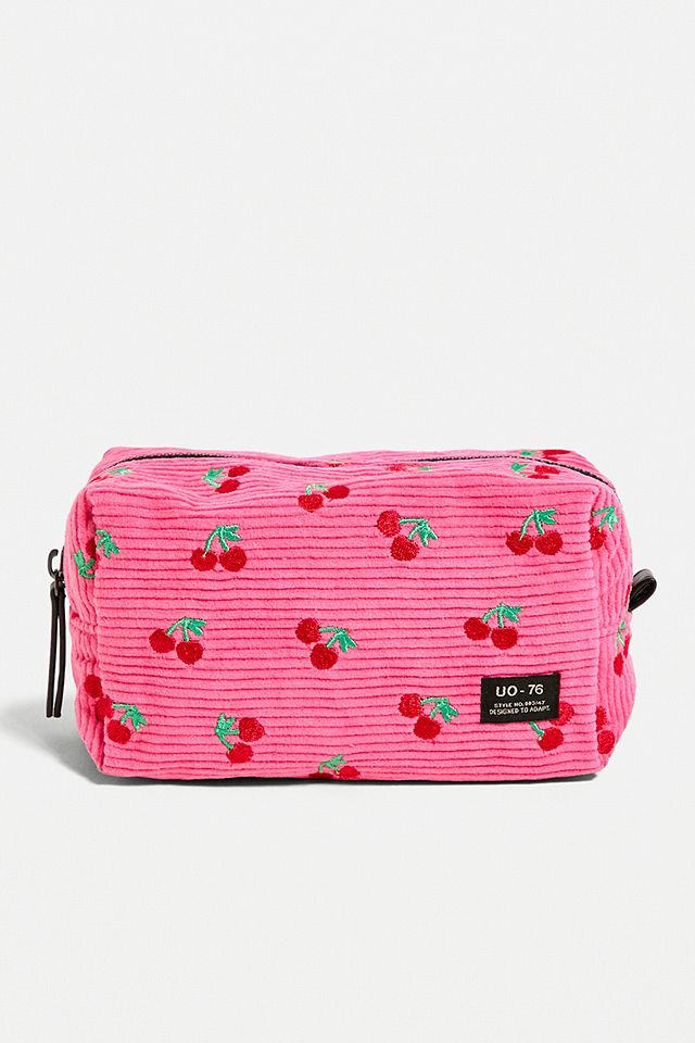 UO Novelty Embroidered Corduroy Makeup Bag | Urban Outfitters UK