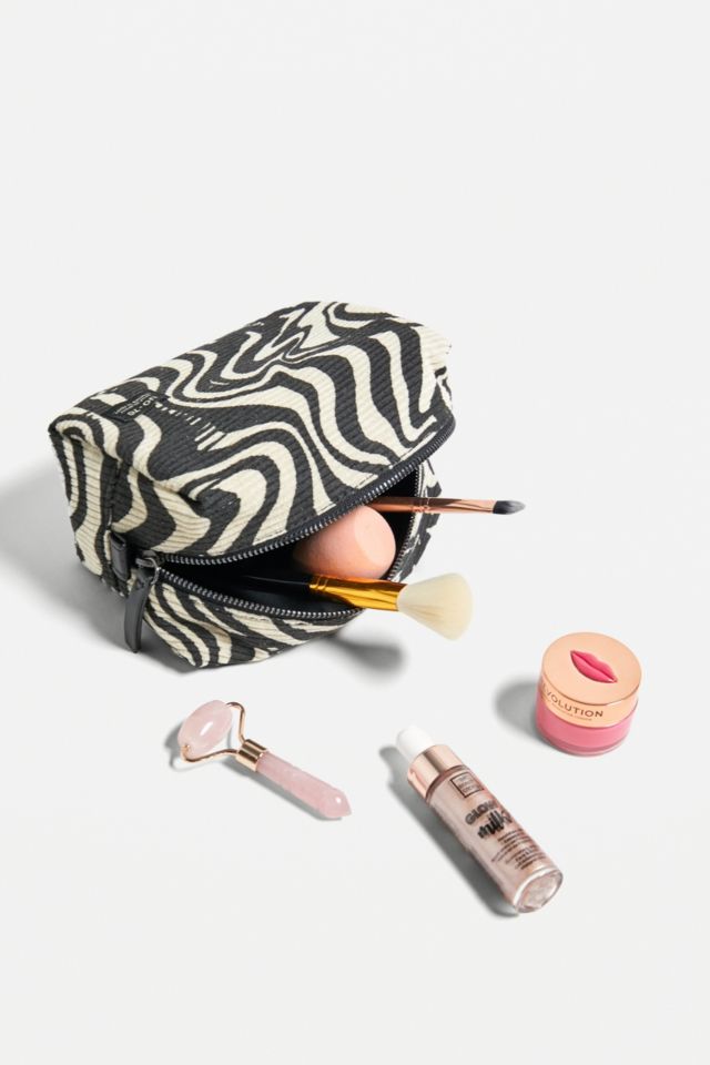 Fycyko Plaid Print Makeup Bag for Women, Multifunctional Corduroy
