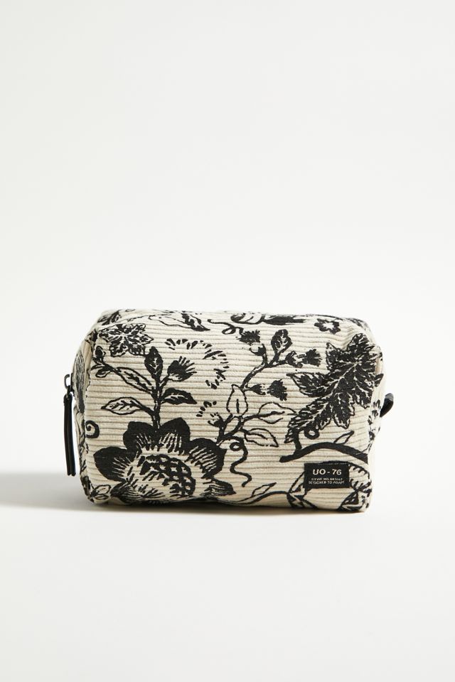 UO Large Tattoo Print Corduroy Makeup Bag