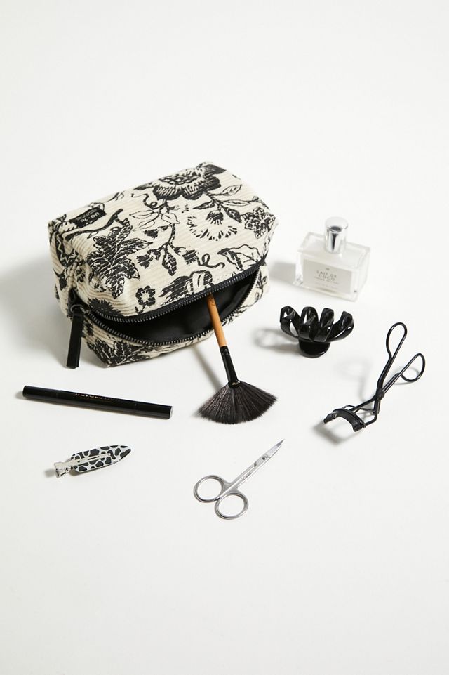 UO Large Tattoo Print Corduroy Makeup Bag #1