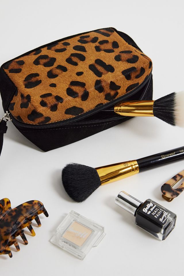 UO Leopard Print Suede Makeup Bag Urban Outfitters UK