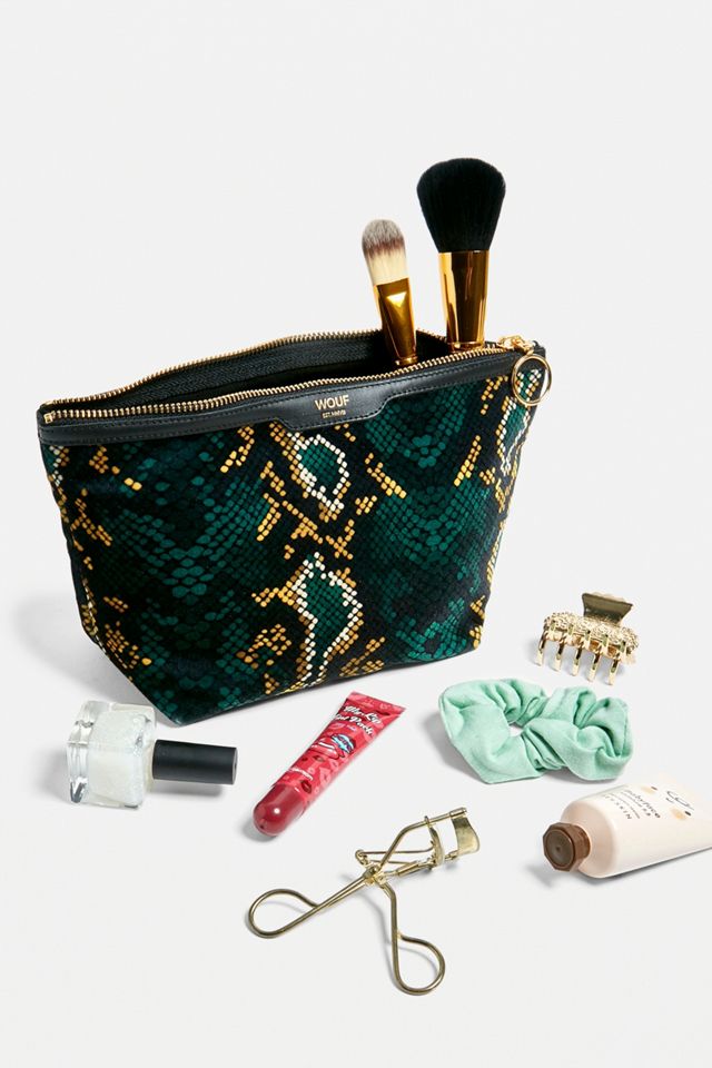 Wouf Snakeskin Velvet Make-Up Bag #1