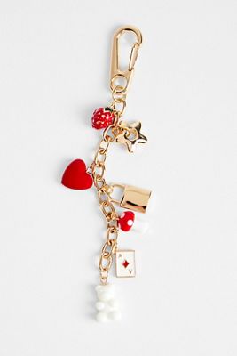 Mushroom & Teddy Charm Keyring