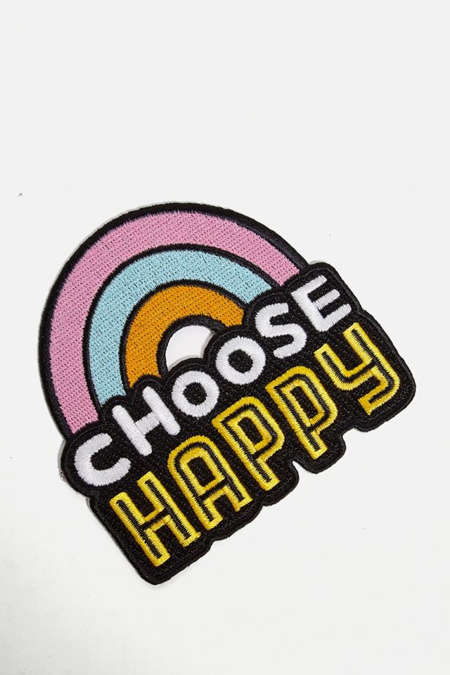Punky Pins elige happy bordado iron on patch #2