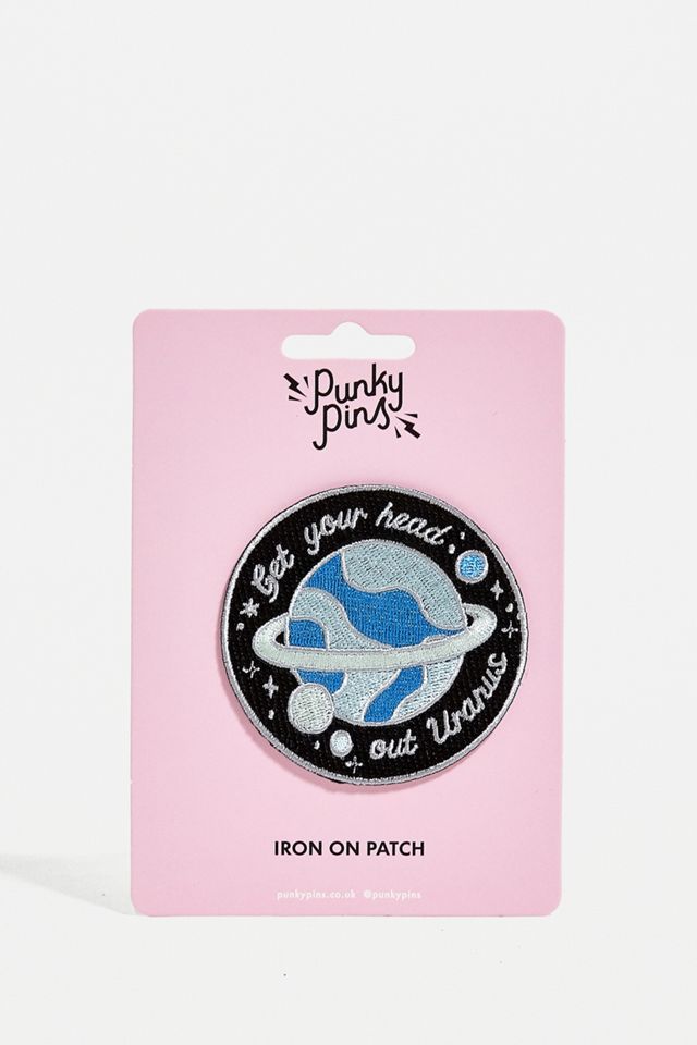 Spille punk tira fuori la testa Urano ricamato ferro su patch #1