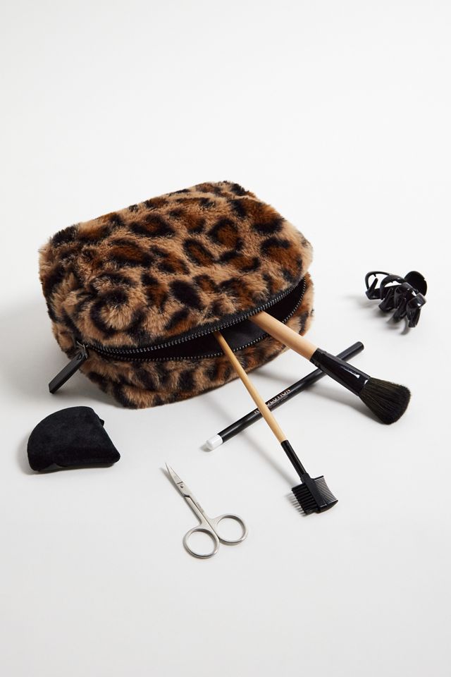 UO Leopard Print Fur Makeup Bag #1