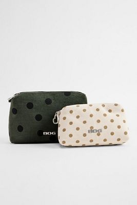 BDG Spot Corduroy Makeup Bags 2-Pack