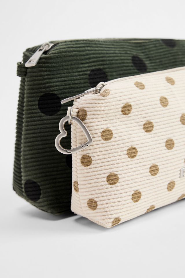 Trousse de maquillage en velours côtelé à pois BDG Lot de 2 #1