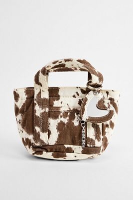 BDG Borsa per Trucchi Mini Tote con Stampa Mucca