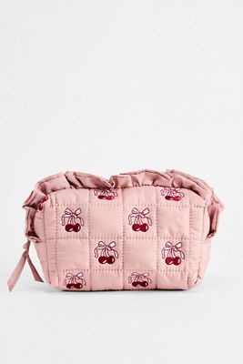 Bolsa de Maquillaje UO con Lazo de Cereza y Volantes