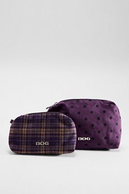 BDG Ditsy Karo- & Pünktchenmuster Kosmetiktasche 2er-Pack