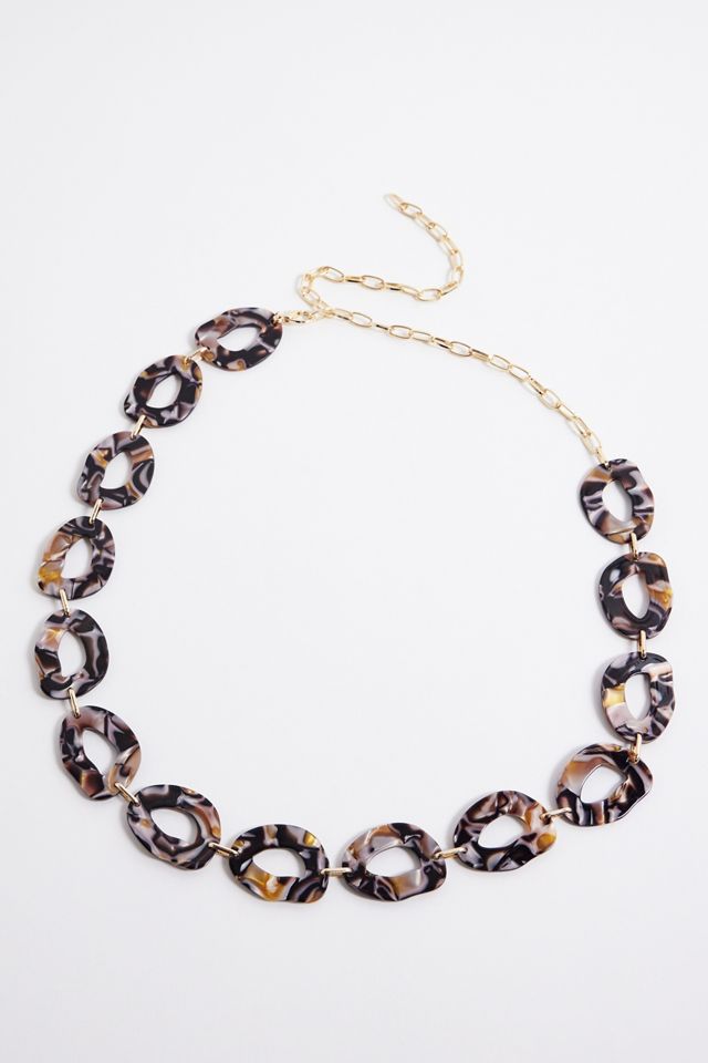 Tortoiseshell Oval Chain Belt #1