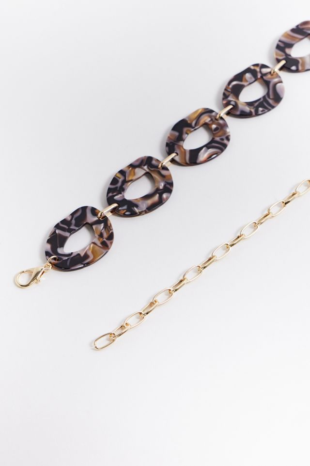 Tortoiseshell Oval Chain Belt #3