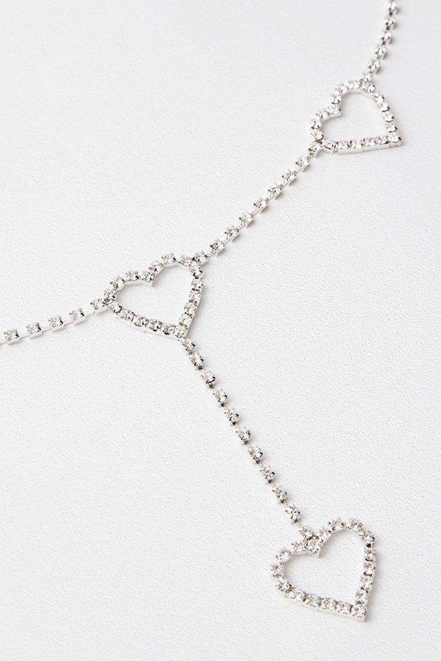 Urban Outfitters – Strassbesetzter Kettengürtel mit herzförmigem Anhänger #1