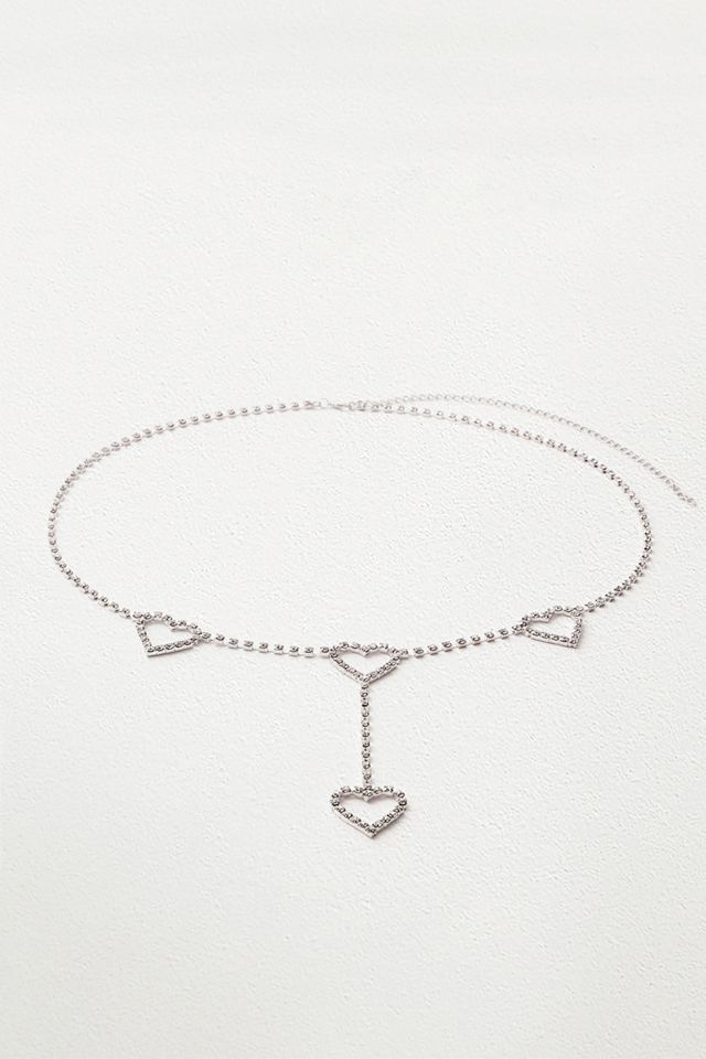 Urban Outfitters – Strassbesetzter Kettengürtel mit herzförmigem Anhänger #2