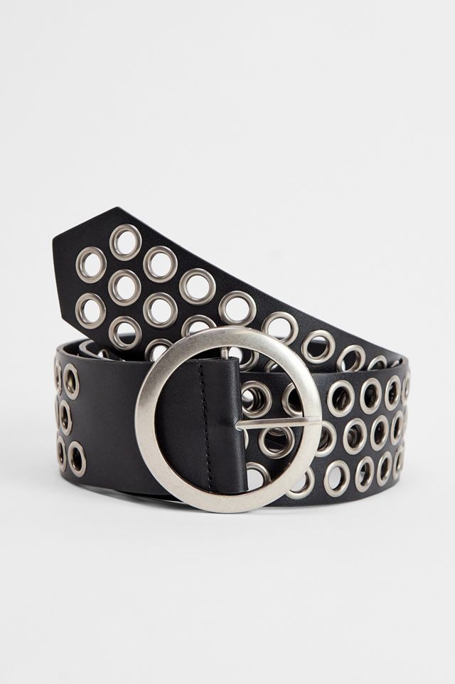 Ceinture large à œillets en faux cuir UO