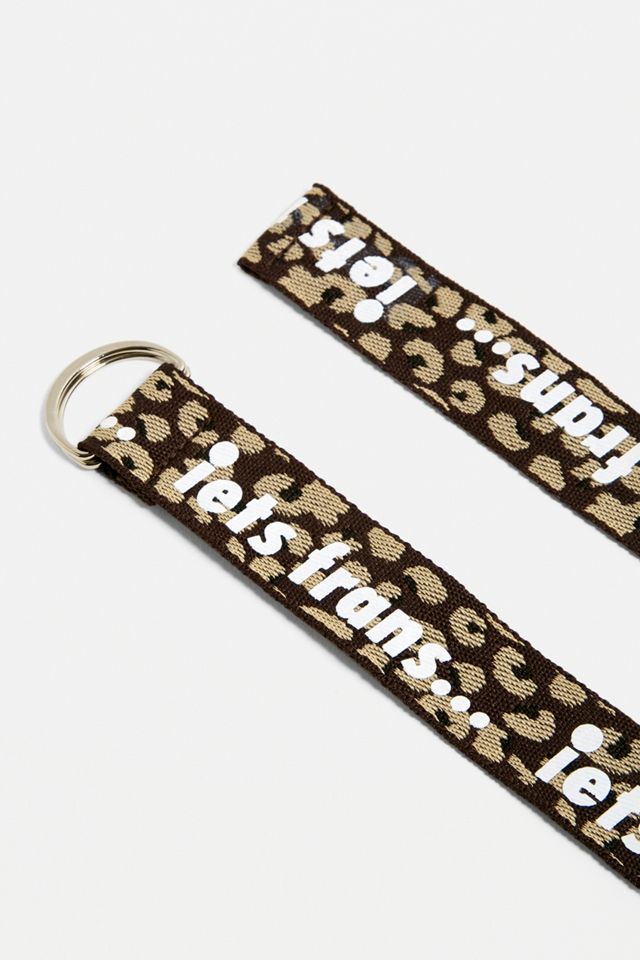 iets frans...Leopard Print Slogan D-Ring Belt #1