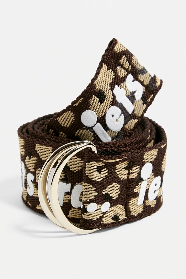 iets frans...Leopard Print Slogan D-Ring Belt #2