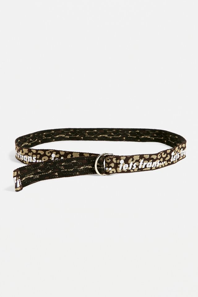 iets frans...Leopard Print Slogan D-Ring Belt #3