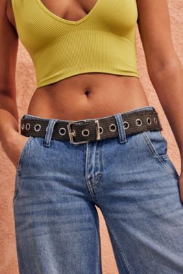 Distressed Webbing Belt - Green ALL at Urban Outfitters