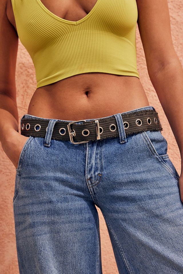 WORLD Stretch Webbing Belt - Dark with Fluoro