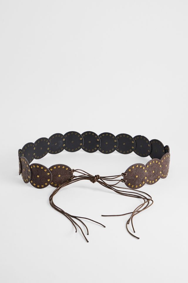 BDG Tie Side Faux Leather Concho Belt #1