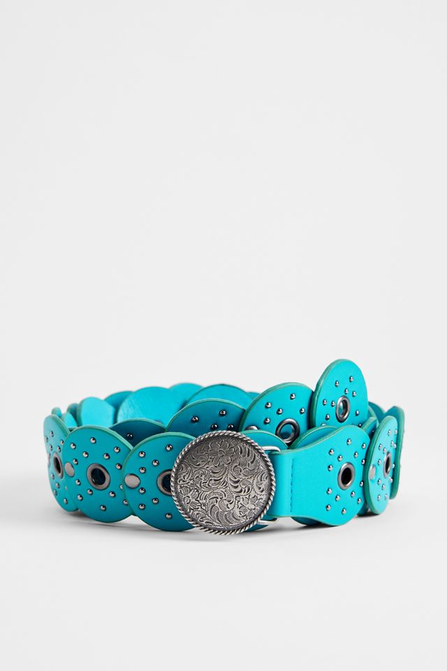 BDG Turquoise Faux Leather Mini Concho Belt #1