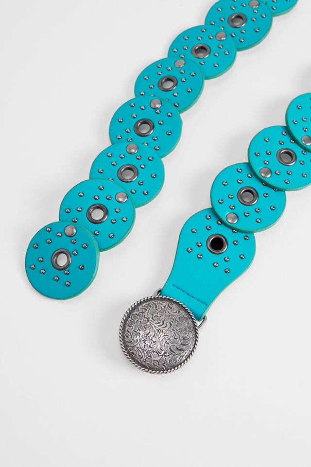 BDG Turquoise Faux Leather Mini Concho Belt #2