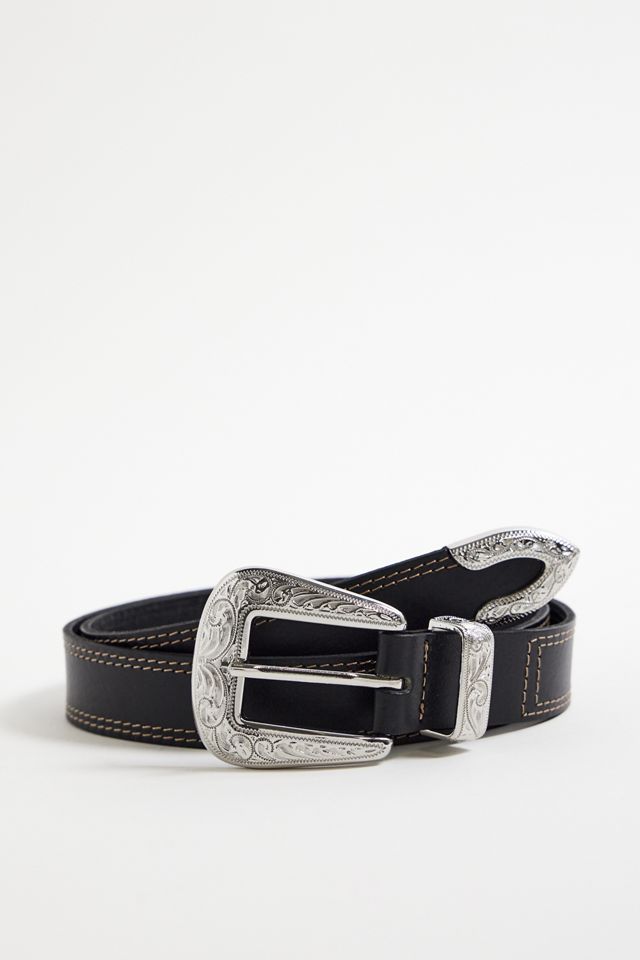 UO Cassidy Stitched Leather Western Belt #1