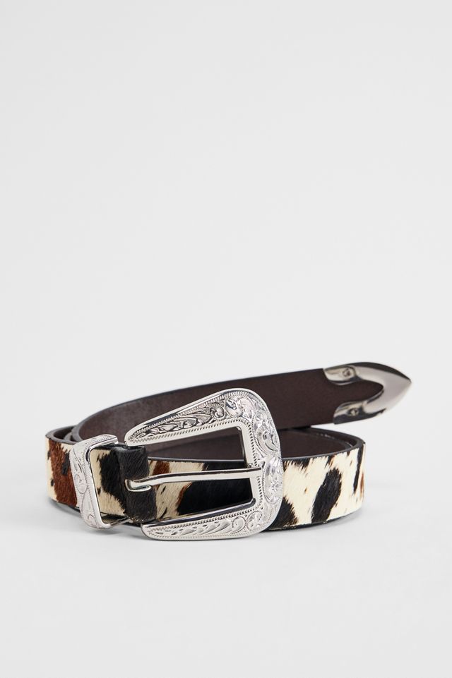 UO Cow Print Leather Belt #1