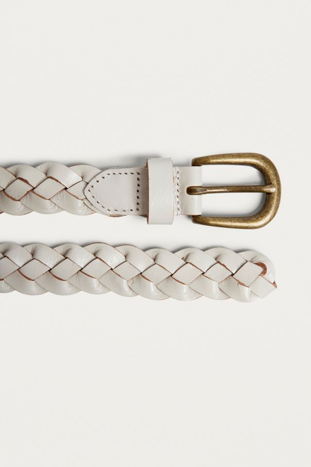White Plaited Leather Belt #2