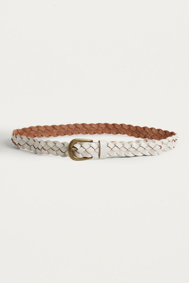 White Plaited Leather Belt #3