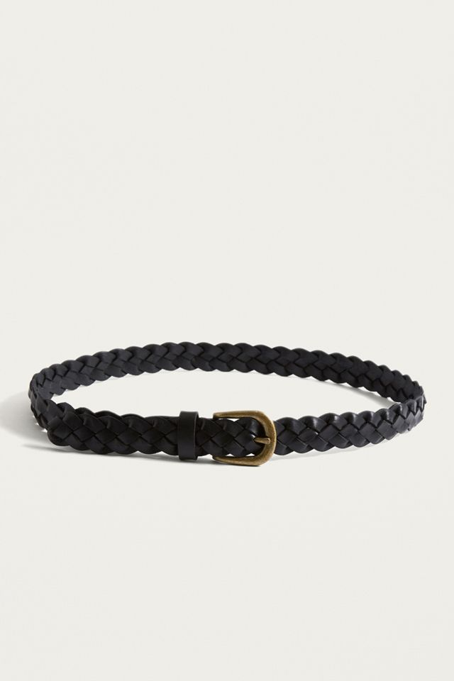 Ceinture en cuir tressé noire #1