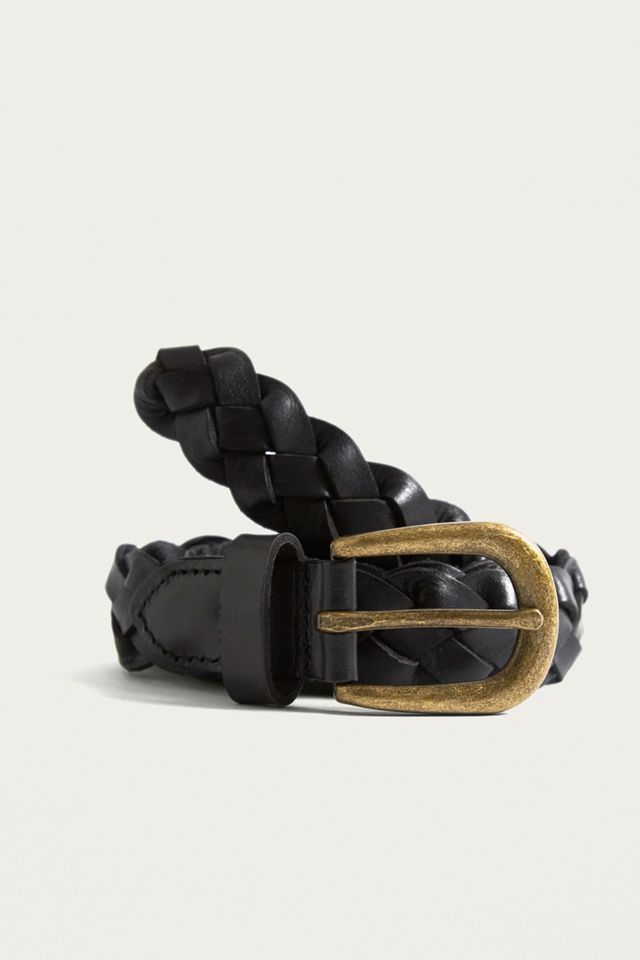 Ceinture en cuir tressé noire #2