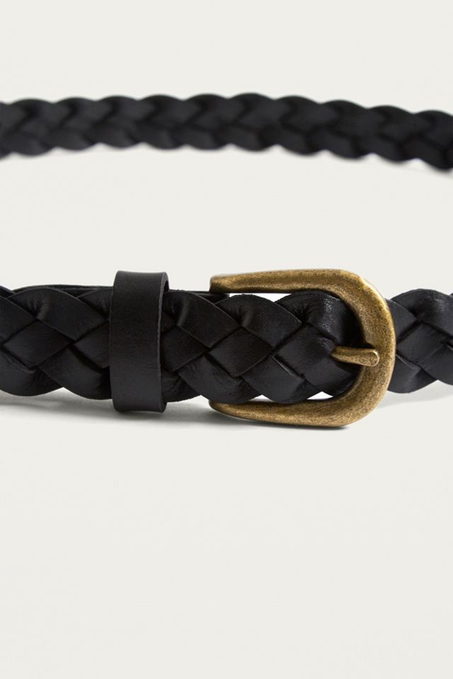 Ceinture en cuir tressé noire #3