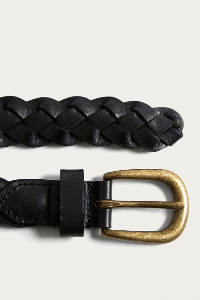 Ceinture en cuir tressé noire #4