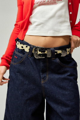 Cintura Donna Stampa Mucca In Pelle PU – Moda Animalier Per Jeans E Pantaloni, Regolabile 100 Cm - 2