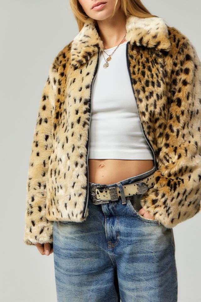 UO Cow Print Leather Belt  #1