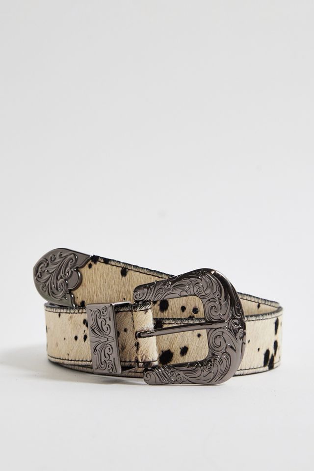 UO Cow Print Leather Belt  #2
