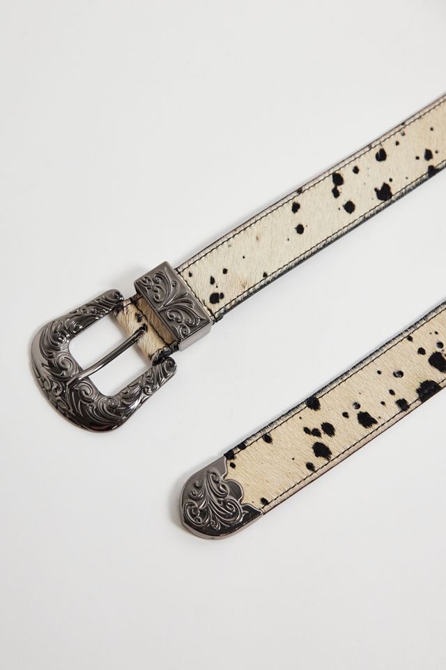 UO Cow Print Leather Belt  #3