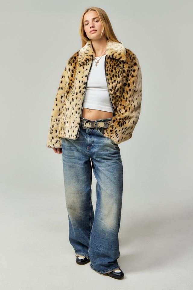 UO Cow Print Leather Belt  #4