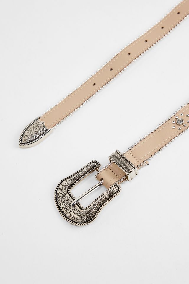 UO Diamanté Skinny Faux Leather Belt #2