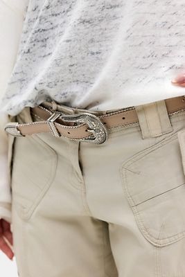 UO Diamanté Schmaler Kunstleder-Gürtel